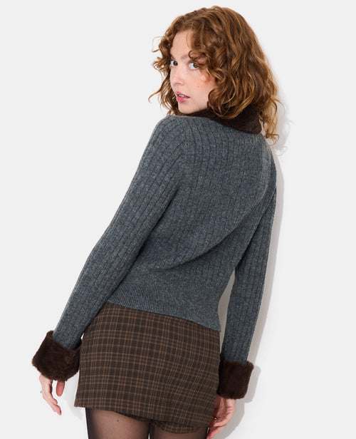 Gilet maille côtelée avec fourrure - PIMKIE - 6