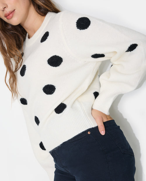 Pull col rond motif pois - PIMKIE - 2