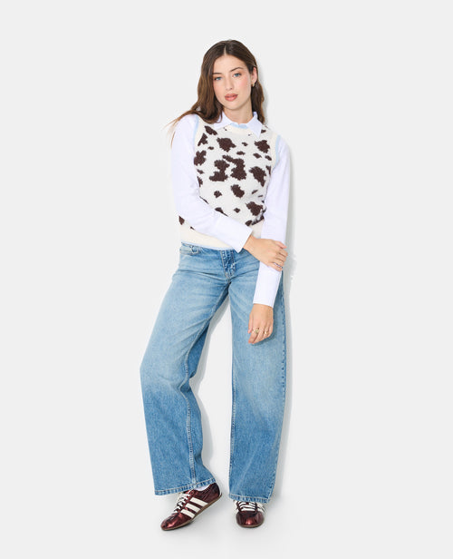 Pull sans manches motif vache - PIMKIE - 3