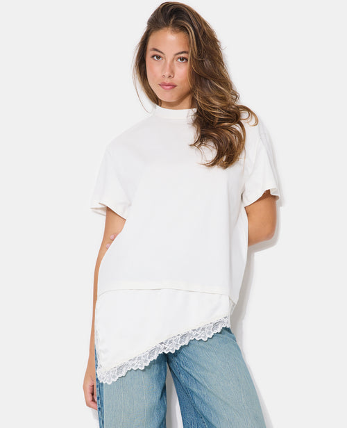 T-shirt oversize effet superposition bas nuisette - PIMKIE - 1