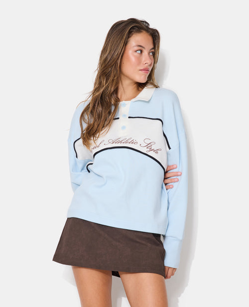 Sweat oversize bicolore col polo avec print - PIMKIE - 1