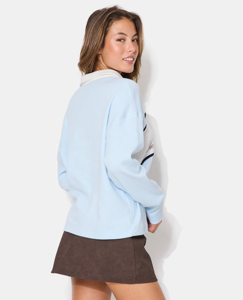 Sweat oversize bicolore col polo avec print - PIMKIE - 6