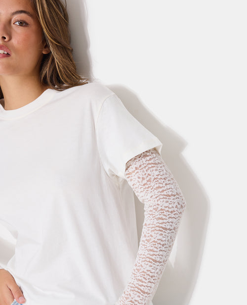 T-shirt effet superposition manches dentelle - PIMKIE - 2
