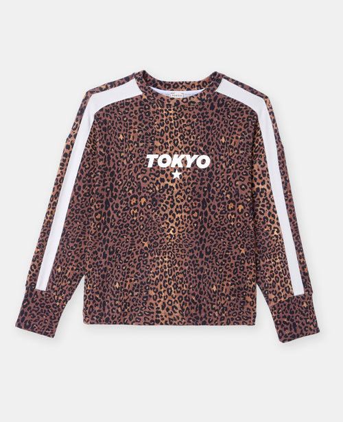 Sweat léopard avec print TOKYO et bandes - PIMKIE - 4