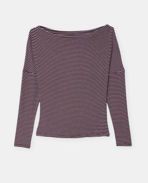 T-shirt rayé encolure bénitier manches 3/4 - PIMKIE - 4