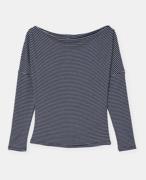 T-shirt rayé encolure bénitier manches 3/4 - PIMKIE - 4