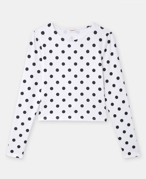 T-shirt ajusté manches longues motif pois - PIMKIE - 4