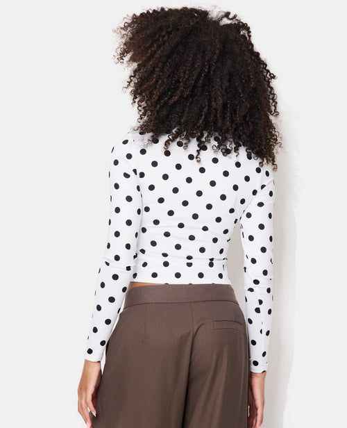 T-shirt ajusté manches longues motif pois - PIMKIE - 6