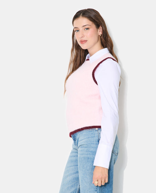 Pull sans manches avec bords contrastés - PIMKIE - 5