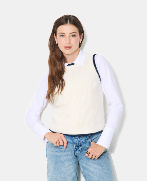 Pull sans manches avec bords contrastés - PIMKIE - 5