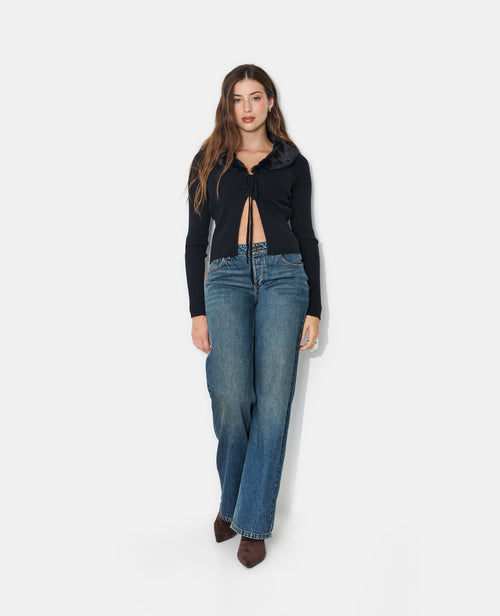 Gilet maille côtelée avec col fausse fourrure - PIMKIE - 3