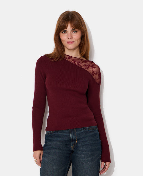 Pull asymétrique avec dentelle - PIMKIE - 5
