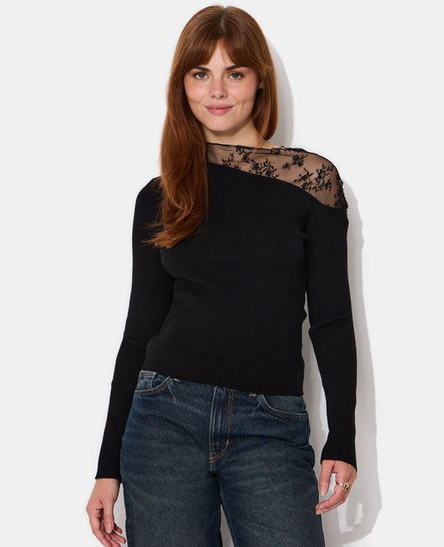 Pull asymétrique avec dentelle - PIMKIE - 1
