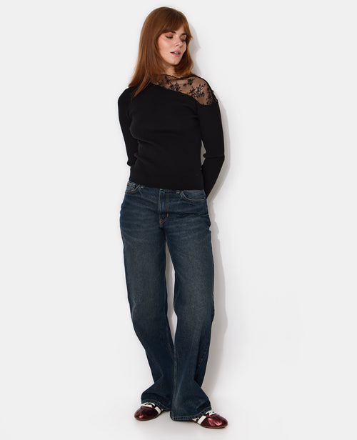 Pull asymétrique avec dentelle - PIMKIE - 3