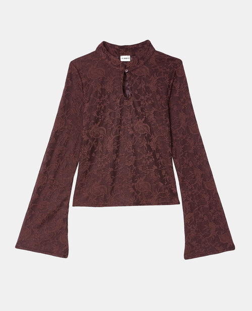 Top jacquard effet dentelle avec fleurs - PIMKIE - 4