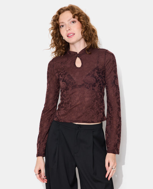 Top jacquard effet dentelle avec fleurs - PIMKIE - 5