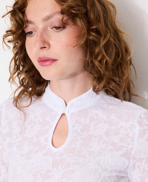 Top jacquard effet dentelle avec fleurs - PIMKIE - 2