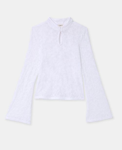 Top jacquard effet dentelle avec fleurs - PIMKIE - 4