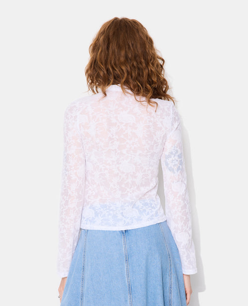Top jacquard effet dentelle avec fleurs - PIMKIE - 6