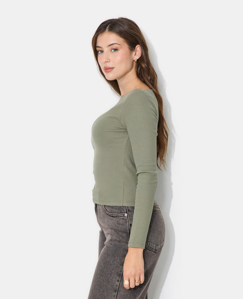 T-shirt manches longues col bateau avec boutons - PIMKIE - 1