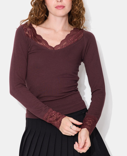 T-shirt manches longues avec dentelle - PIMKIE - 5