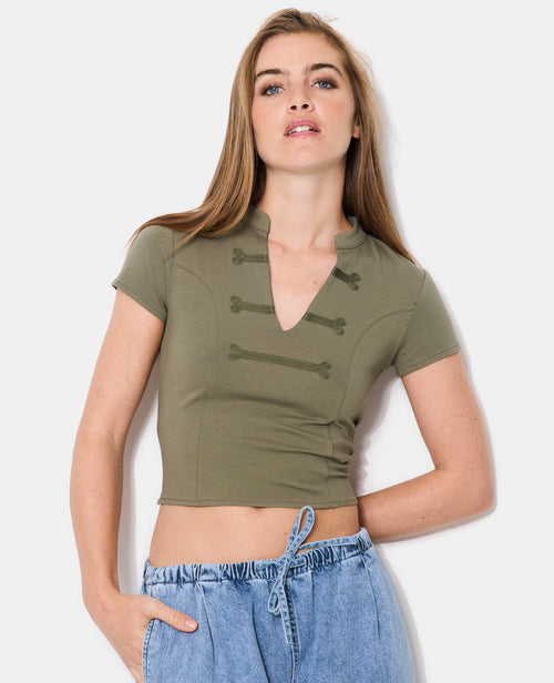 T-shirt court esprit asie avec col mao - PIMKIE - 5