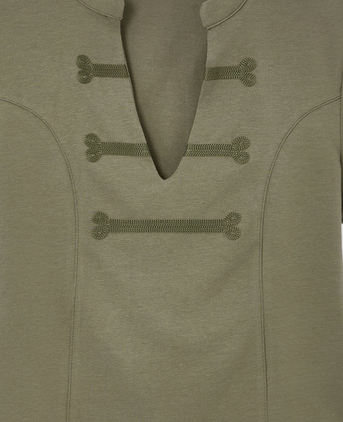 T-shirt court esprit asie avec col mao - PIMKIE - 1