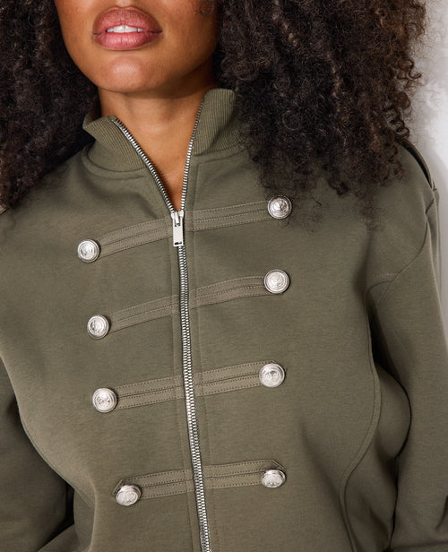 Sweat zippé esprit veste officier avec boutons - PIMKIE - 2