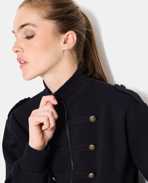 Sweat zippé esprit veste officier avec boutons - PIMKIE - 2