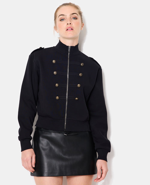 Sweat zippé esprit veste officier avec boutons - PIMKIE - 5