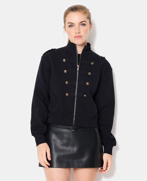 Sweat zippé esprit veste officier avec boutons - PIMKIE - 1