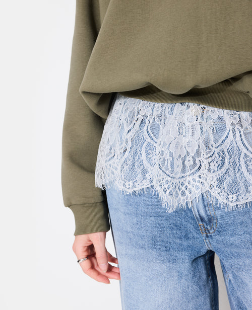 Sweat capuche oversize avec dentelle - PIMKIE - 2