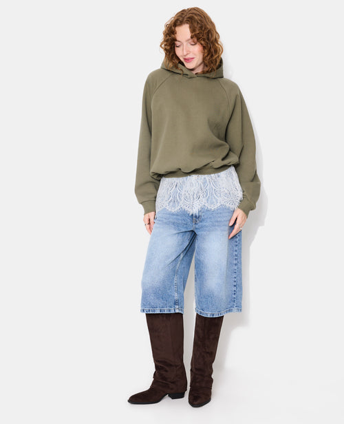 Sweat capuche oversize avec dentelle - PIMKIE - 3