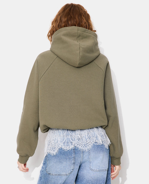 Sweat capuche oversize avec dentelle - PIMKIE - 6
