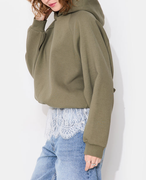 Sweat capuche oversize avec dentelle - PIMKIE - 7
