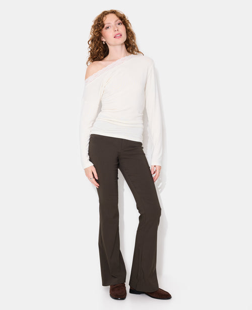 T-shirt asymétrique manches longues avec dentelle - PIMKIE - 5