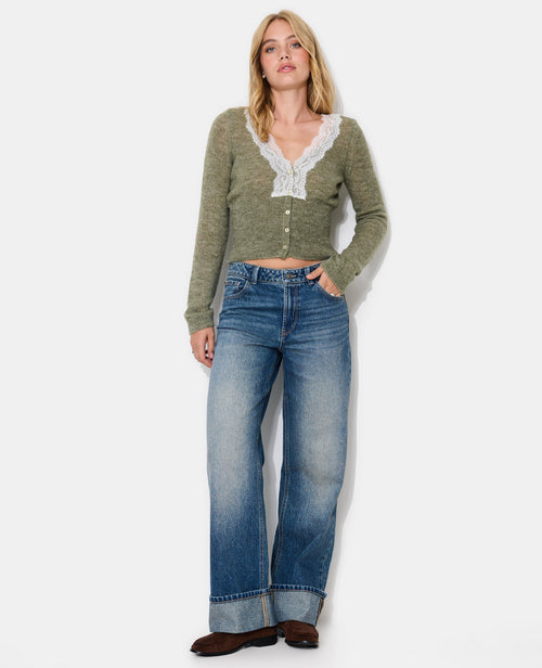 Gilet col V avec dentelle - PIMKIE - 3