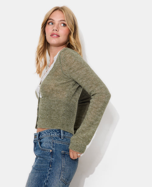 Gilet col V avec dentelle - PIMKIE - 7