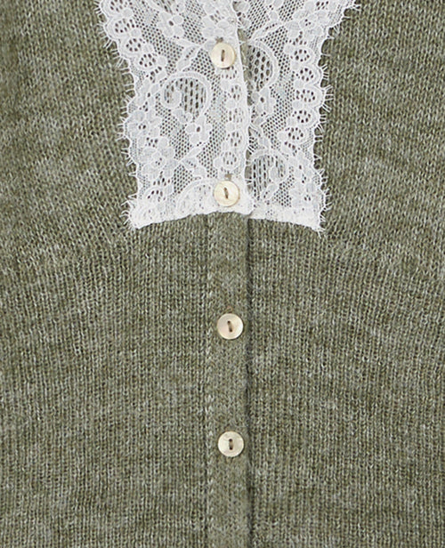 Gilet col V avec dentelle - PIMKIE - 2