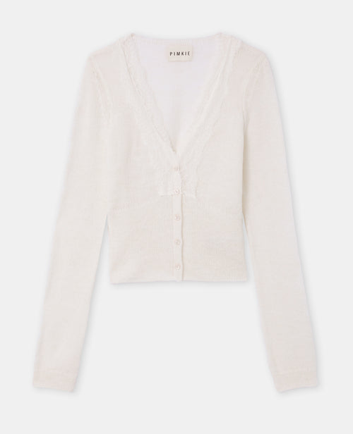 Gilet col V avec dentelle - PIMKIE - 4