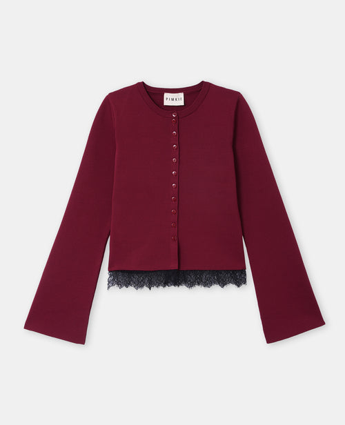 Gilet en maille compacte avec dentelle - PIMKIE - 4