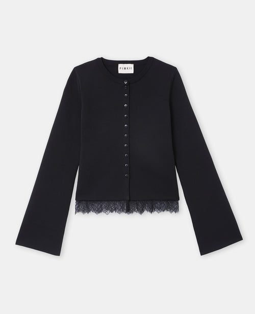 Gilet en maille compacte avec dentelle - PIMKIE - 4