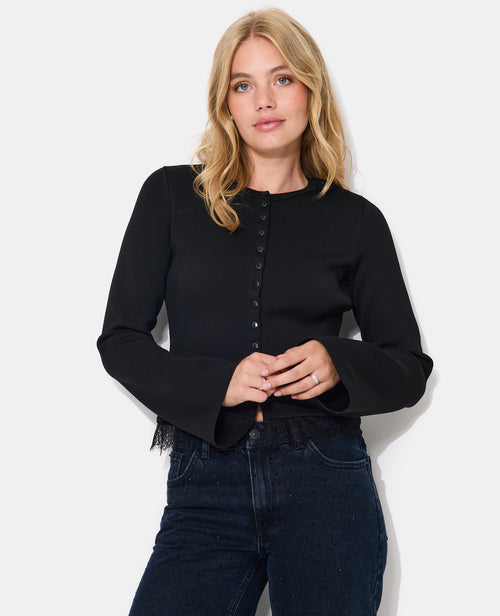Gilet en maille compacte avec dentelle - PIMKIE - 5