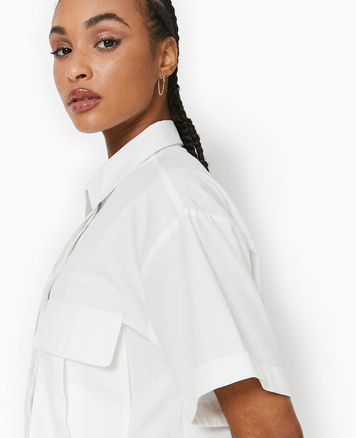 Chemise cropped avec poches plaquées - PIMKIE - 3