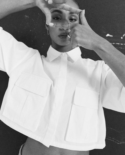 Chemise cropped avec poches plaquées - PIMKIE - 5