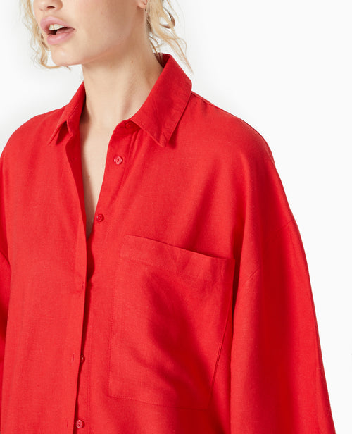Chemise oversize manches courte avec lin - PIMKIE - 3