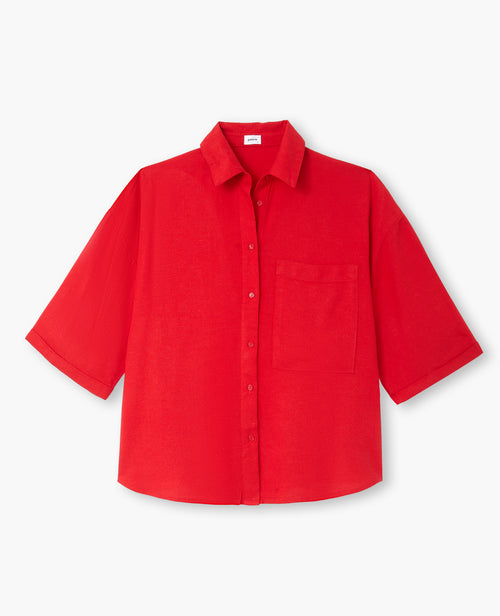 Chemise oversize manches courte avec lin - PIMKIE - 4