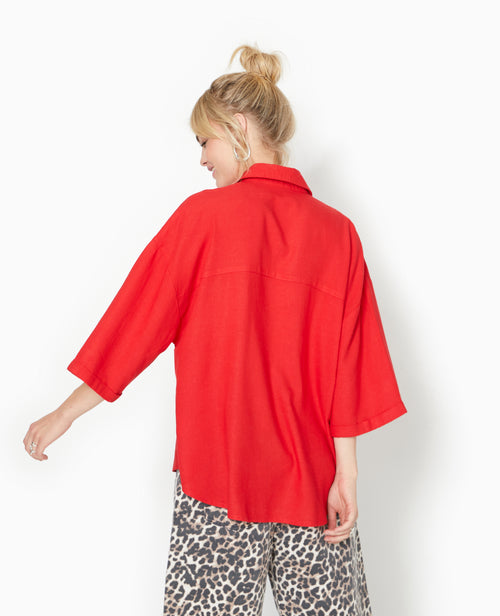 Chemise oversize manches courte avec lin - PIMKIE - 6