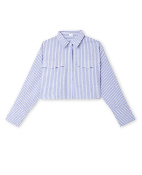 Chemise cropped manches longues motif rayures - PIMKIE - 4