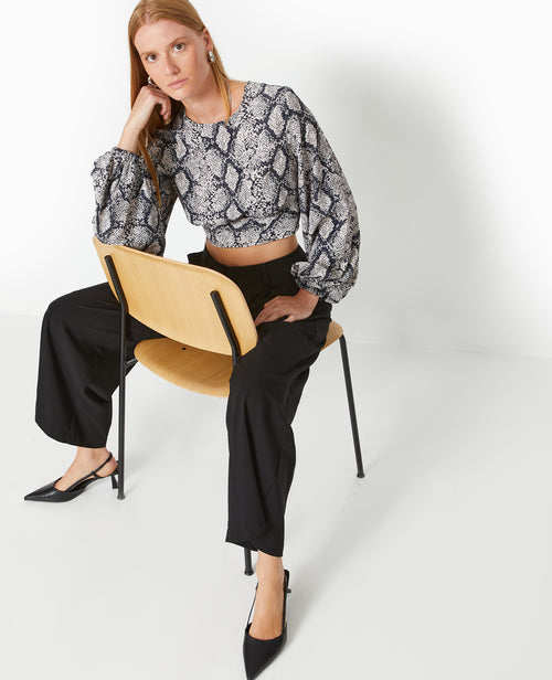 Blouse courte avec découpe dos motif python - PIMKIE - 2